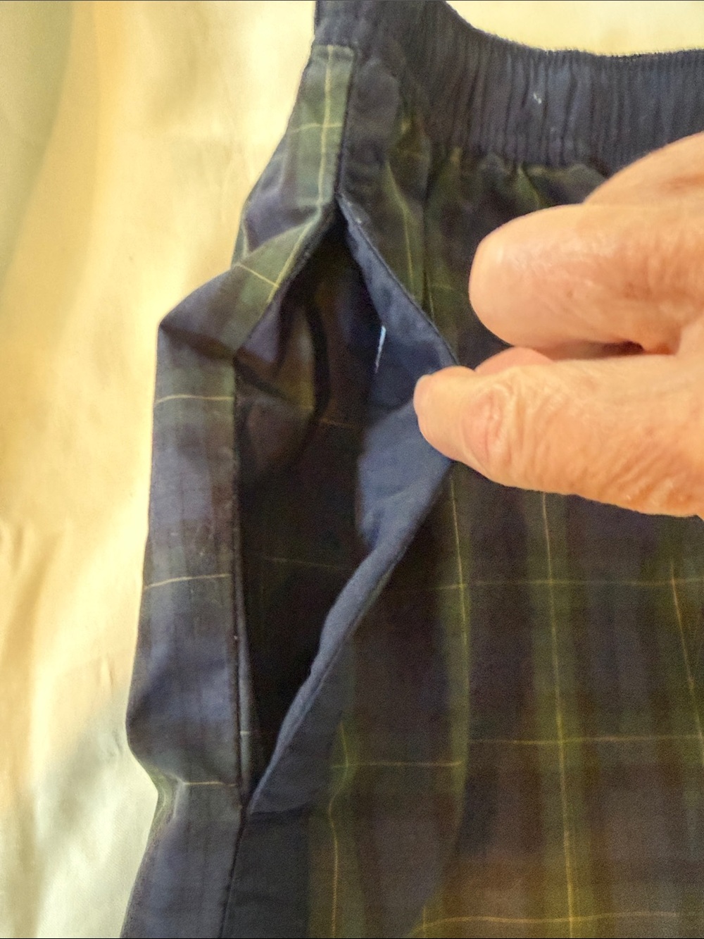 Tommy Hilfiger Navy and Green Plaid Swim/Leisure Shorts - Picture 4 of 8